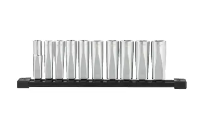 Nástrčné hlavice 3/8" šestihran 10 ÷ 19 mm Milwaukee 4932492510 - chromované, prodloužené (Sada 10 dílů) (MI4932492509)