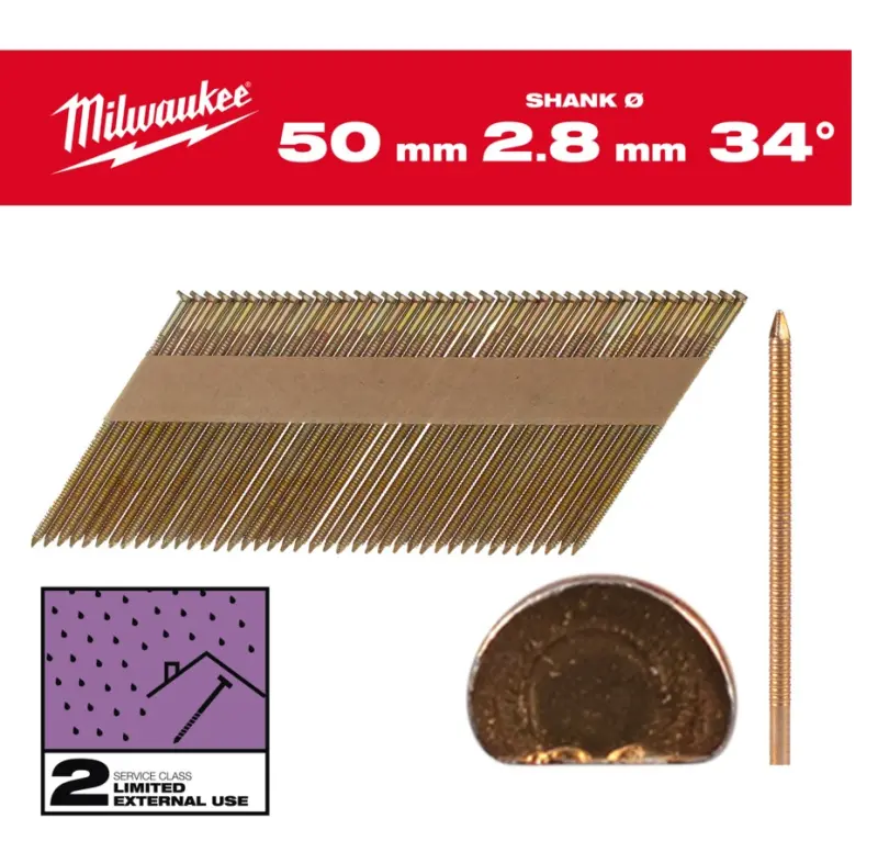 Rámové hřebíky, 34°, 50 mm MI4932492606, D-hlava (2 200 ks) (MI4932492606)