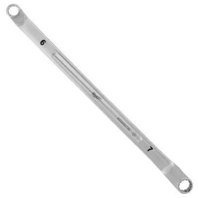 Oboustanný očkový vyhnutý klíč Milwaukee 8 mm x 7 mm, zahnutý 75°, 4932492739