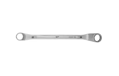 Oboustanný očkový vyhnutý klíč Milwaukee 22 mm x 24 mm, zahnutý 75°, 4932492751