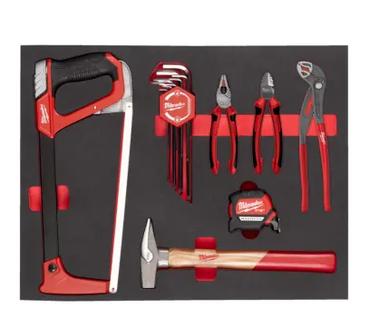 Pěnová vložka s dílenským nářadím Milwaukee (Sada 15 dílů) (MI4932493257)