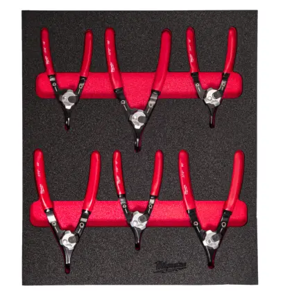 170388-penova vlozka milwaukee se sadou klesti na pojistne krouzky (6 ks) 4932493633