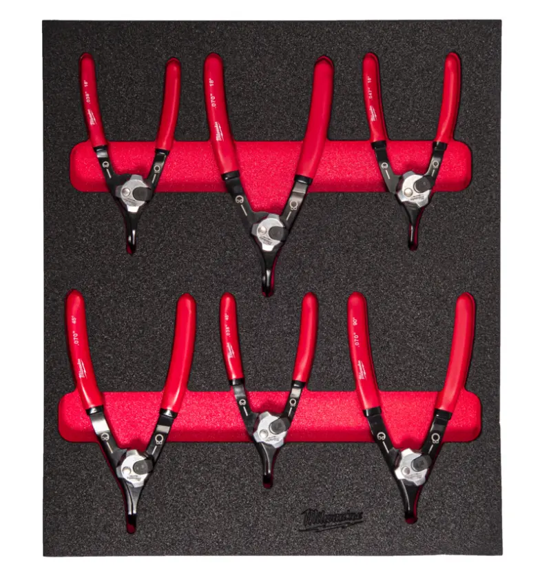 Pěnová vložka Milwaukee se sadou kleští na pojistné kroužky (6 ks) 4932493633 (MI4932493633)