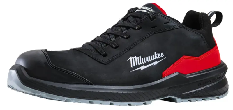 Bezpečnostní obuv, vodoodpudivá kůže nubuk, Milwaukee Flextred™ S3S 1L110133 ESD SC FO SR černá barva (vel.45), 4932493723 (MI4932493723)
