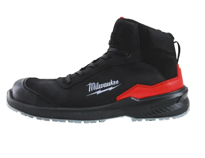 Bezpečnostní obuv, vodoodpudivá kůže nubuk, Milwaukee Flextred™ S3S 1M110133 ESD SC FO SR černá barva (vel.44), 4932493735 (MI4932493735)