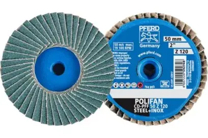 Lamelový kotouč pr. 50 mm Pferd COMBIDISC Zirkon Mini-POLIFAN CD Z120 pro kalenou ocel (PF4007220592748)