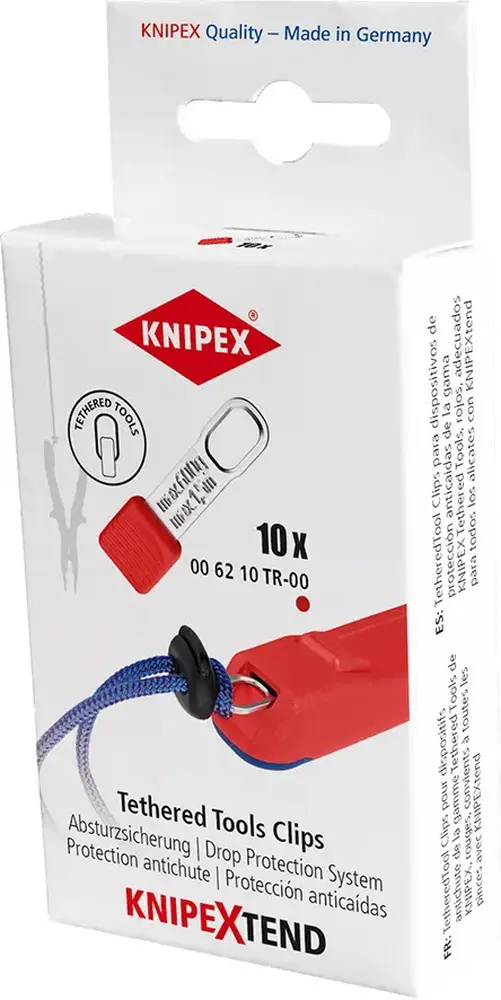 Závěsná očka Knipex 00 62 10 TR TetheredTool Clips červené (10 ks) (K 00 62 10 TR)