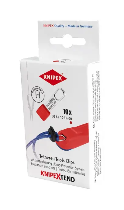 Závěsná očka Knipex 00 62 10 TR TetheredTool Clips červené (10 ks) (K 00 62 10 TR)
