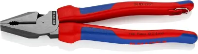 Silové kombinované kleště Power 225 mm Knipex 02 02 225 T BK s upevňovacím očkem (K 02 02 225 T BK)