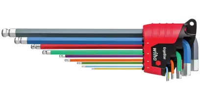 Wiha 43849 Zástrčné klíče šestihran 1,5 ÷ 10 mm v držáku ErgoStar s koulí - 9 ks (WIHA43849)