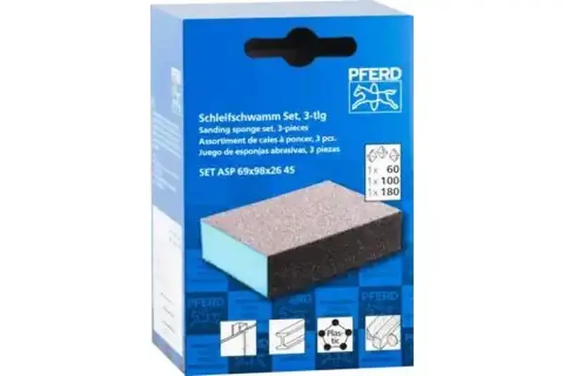 Brusné houbičky 69x98x26 mm Pferd SET ASP 69x98x26 4S čtyřstranné, vodotěsné, pro univerzální použití (Sada 3 ks) (PF4007220598269)