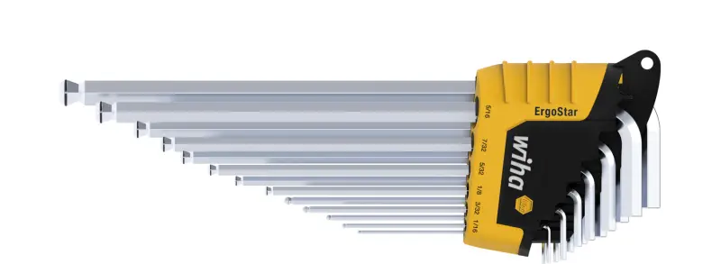 Zástrčné klíče inbus s koulí, palcové Wiha SB 369RZ ErgoStar (13 dílů v blistru) (WIHA43852)