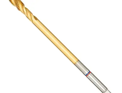 Strojní závitník HSS-Co5 M3 na slepé otvory, nadměrná délka, TANDEM FORMAT, Typ N 6HX, TiN