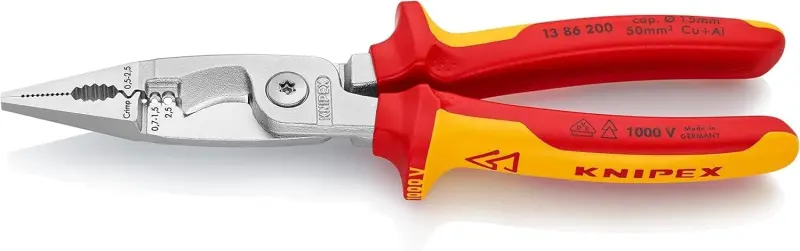 Elektroinstalační kleště 200 mm Knipex 13 86 200 SB VDE (K 13 86 200 SB)