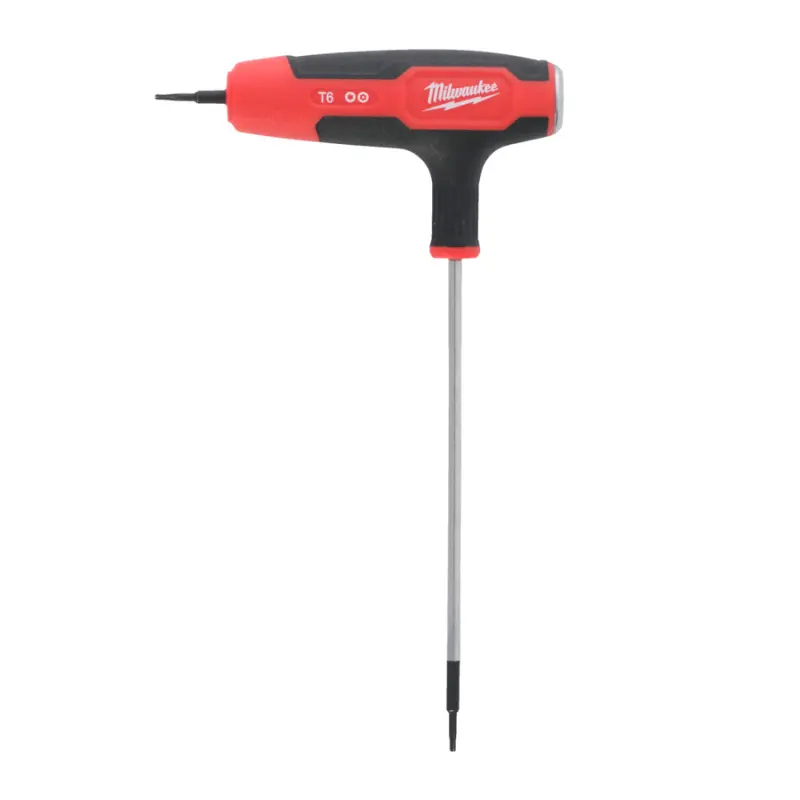Zástrčný šroubovací klíč Milwaukee T6 Torx s T rukojetí, Comfort Grip, úderová plocha, 4932498691