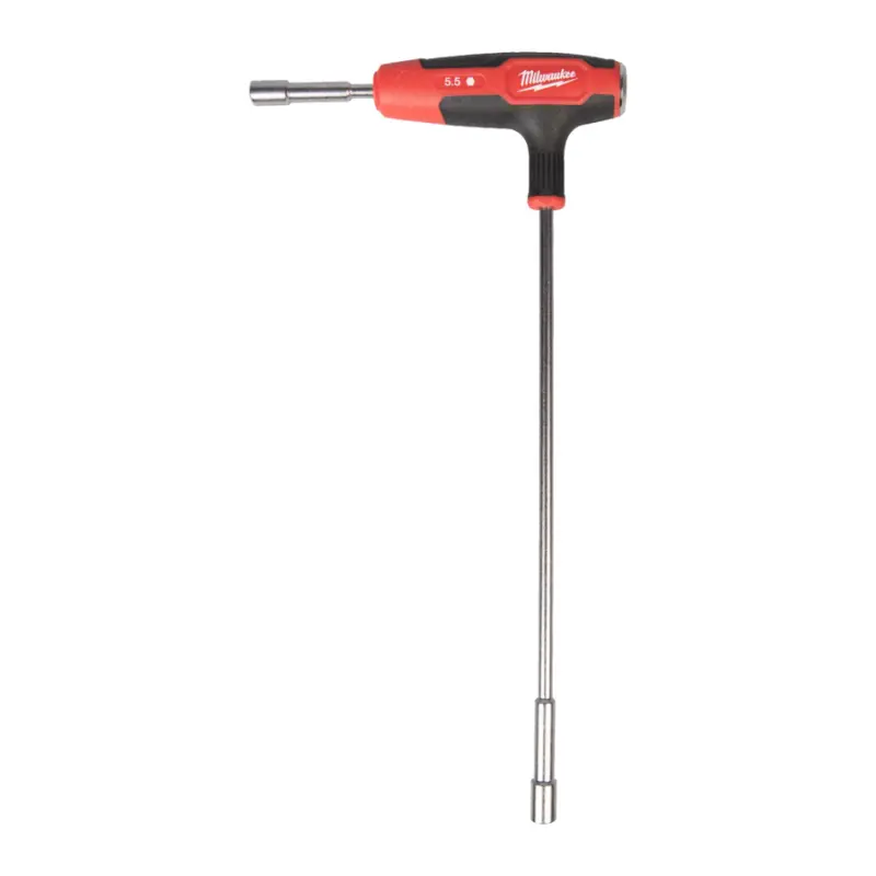 Nástrčný šroubovací klíč 12-hranný Milwaukee 5,5mm s T rukojetí, Comfort Grip, úderová plocha, 4932498706