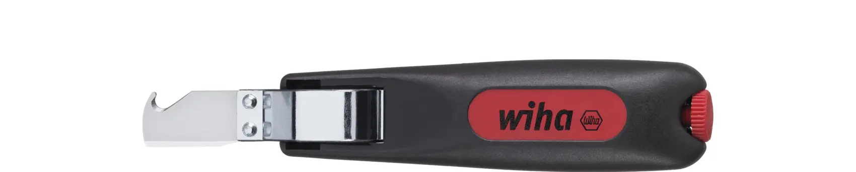 Nůž na kabely 4 ÷ 28 mm2 s hákovou čepelí  Wiha 44618 černá/červená (WIHA44618)