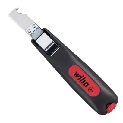 Nůž na kabely 4 ÷ 28 mm2 s hákovou čepelí  Wiha 44618 černá/červená (WIHA44618)