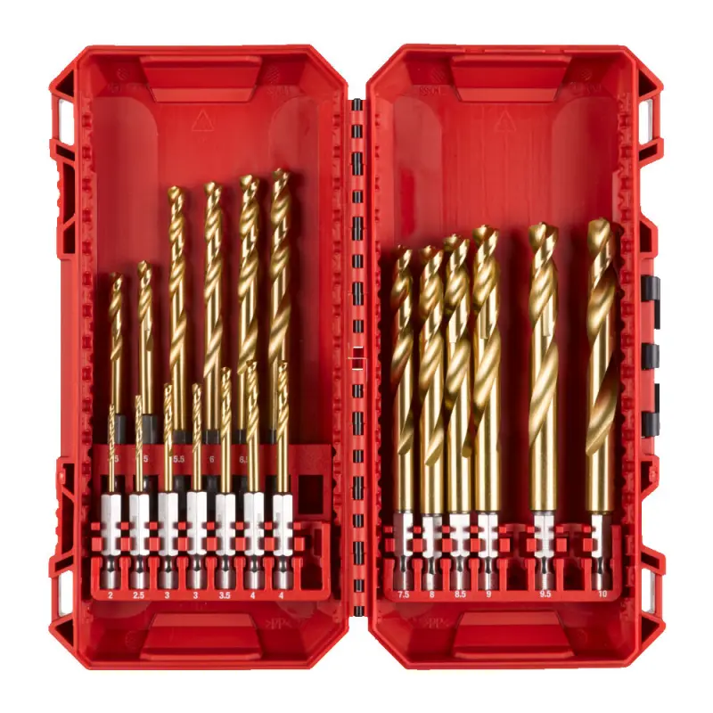 Vrtáky HSS-G Red Hex Shockwave 2 ÷ 10 mm TiN Milwaukee 4932499763 - 19ks (MI4932499763)