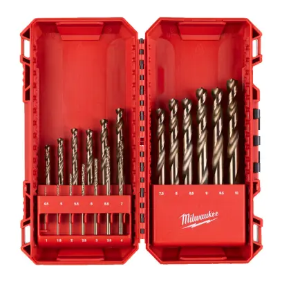 Vrtáky HSS-G do kovu Red Cobalt 1 ÷ 10 mm DIN 338 Milwaukee 4932499764 - 19 ks sada (MI4932499764)