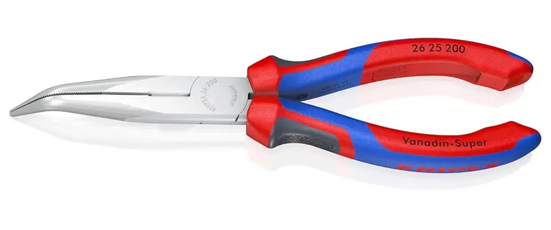 Úzké půlkulaté kleště Knipex 26 25 200 SB s břity, zahnuté (K 26 25 200 SB)