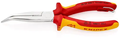 Úzké půlkulaté kleště Knipex 26 26 200 T BK s břity VDE, zahnuté/upevňovací oko (K 26 26 200 T BK)