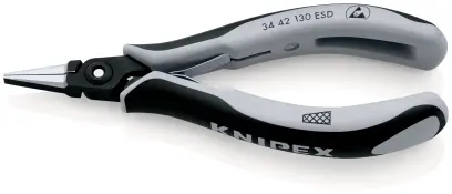 Kleště Knipex 34 42 130 ESD pro elektroniku ESD, ploché široké (K 34 42 130 ESD)
