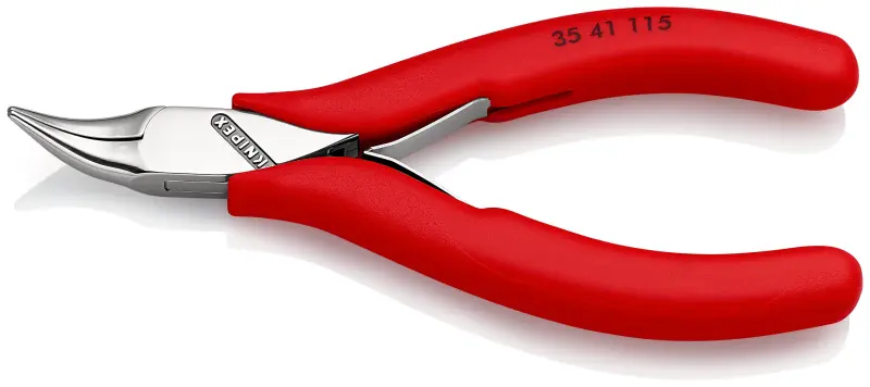 Kleště Knipex 35 41 115 pro elektroniku - zahnuté půlkulaté, průvlečný kloub (K 35 41 115)