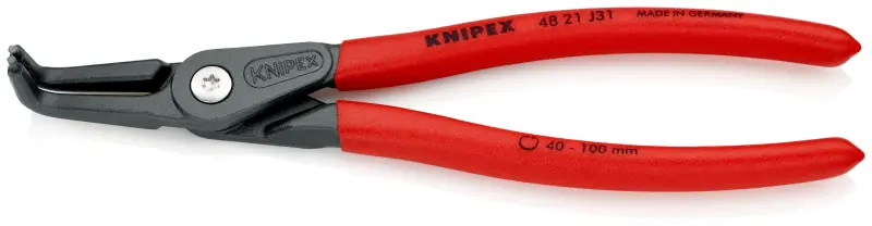 Precizní kleště Knipex 48 21 J31 SB - vnější pojistné kroužky, zahnuté hroty 90° (K 48 21 J31 SB)