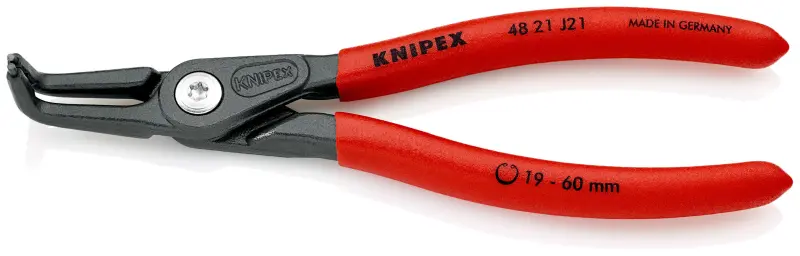 Precizní kleště Knipex 48 21 J41 SB - vnější pojistné kroužky, zahnuté hroty 90° (K 48 21 J41 SB)