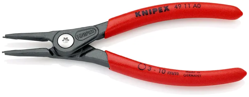 Precizní kleště Knipex 49 11 A0 SB pro vnější pojistné kroužky rovné hroty (K 49 11 A0 SB)