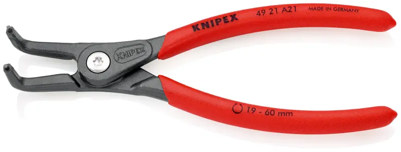 Precizní kleště Knipex 49 21 A21 SB - vnější pojistné kroužky, zahnuté hroty 90° (K 49 21 A21 SB)