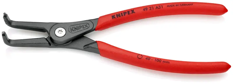 Precizní kleště Knipex 49 21 A31 SB - vnější pojistné kroužky, zahnuté hroty 90° (K 49 21 A31 SB)