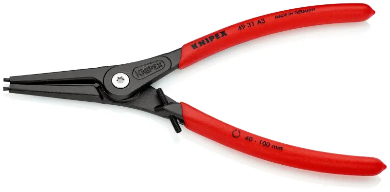 Precizní kleště Knipex 49 31 A3 - vnější pojistné kroužky, vyhnuté hroty 45° (K 49 31 A3)