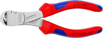 Čelní silové štípací kleště 140 mm KNIPEX 67 05 140 - chromováno, vícesložkové návleky (K 67 05 140)