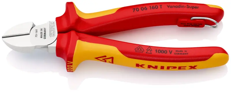 Boční štípací kleště Knipex 70 06 160 T BK VDE, vícesložková rukojeť (K 70 06 160 T BK)