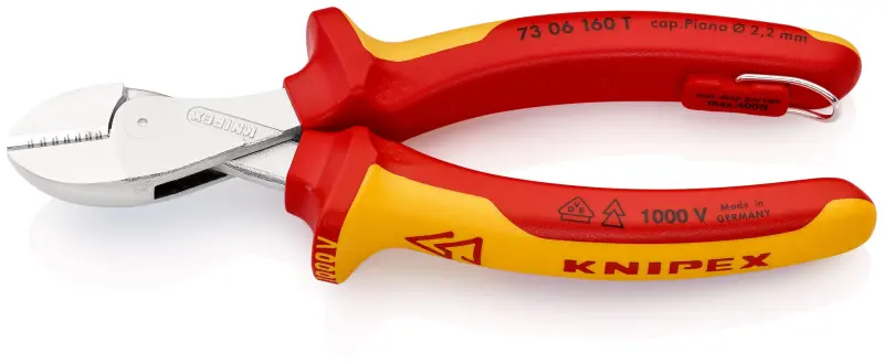 Boční štípací kleště Knipex 73 06 160 T BK VDE - X-Cut®, kompaktní s velkým převodem (K 73 06 160 T BK)