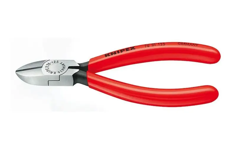 Boční štípací kleště pro elektromechaniky 125 mm KNIPEX 76 01 125 - leštěná hlava, plastové návleky (K 76 01 125)