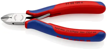 Boční štípací kleště Knipex 77 02 120 H - pro elektroniku, kulaté čelisti, fazeta (K 77 02 120 H)