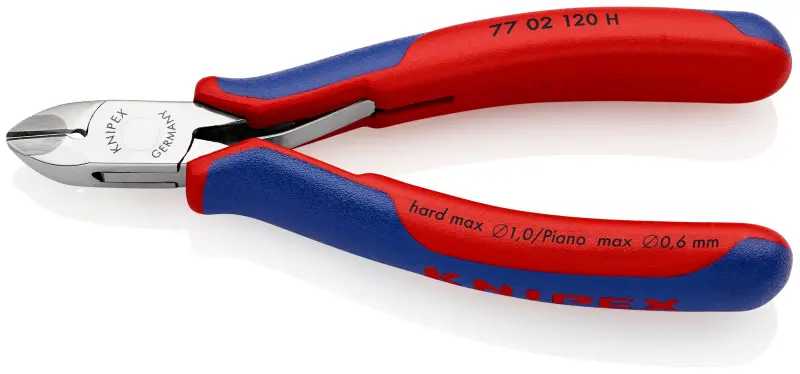 Boční štípací kleště Knipex 77 02 120 H - pro elektroniku, kulaté čelisti, fazeta (K 77 02 120 H)