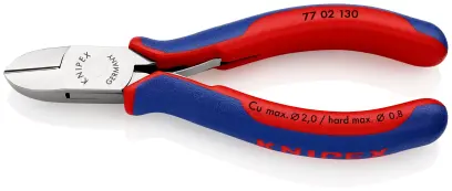 Boční štípací kleště Knipex 77 02 130 SB -  pro elektroniku, kulaté čelisti, fazeta (K 77 02 130 SB)