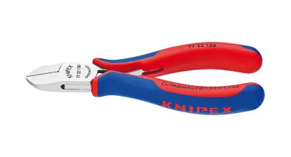 Boční štípací kleště Knipex 77 22 130 SB - pro elektroniku, kulaté čelisti, bez fazety (K 77 22 130 SB)