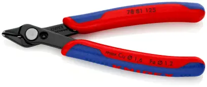 Boční štípací kleště Knipex 78 81 125 SB - Electronic Super-Knips, tvrdé dráty (K 78 81 125 SB)