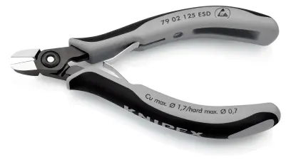 Precizní boční štípací kleště Knipex 79 02 125 ESD SB - pro elektroniku, mini hlava (K 79 02 125 ESDSB)