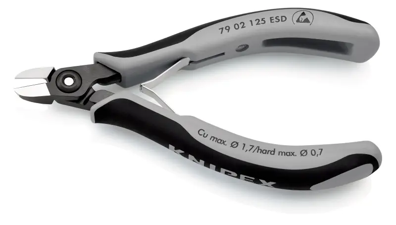 Precizní boční štípací kleště Knipex 79 02 125 ESD SB - pro elektroniku, mini hlava (K 79 02 125 ESDSB)