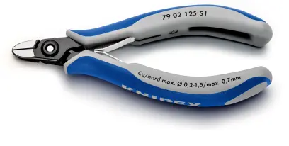 Precizní boční štípací kleště Knipex 79 02 125 S1 - pro elektroniku, zaoblené hrany (K 79 02 125 S1)