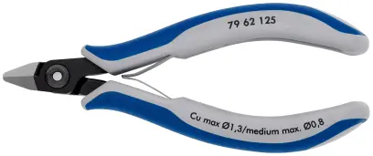 Precizní boční štípací kleště Knipex 79 62 125 - pro elektroniku, špičatá hlava (K 79 62 125)