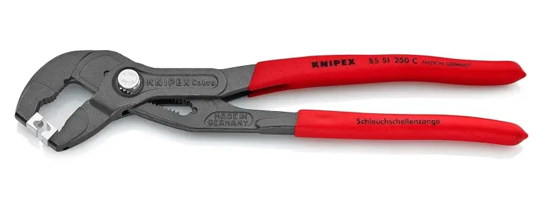 Kleště na hadicové spony KNIPEX 85 51 250 C, 250 mm - protiskluzová rukojeť, šedě fosfátované (K 85 51 250 C)