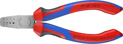 Lisovací kleště Knipex 97 62 145 A SB - na koncové dutinky (K 97 62 145 A SB)