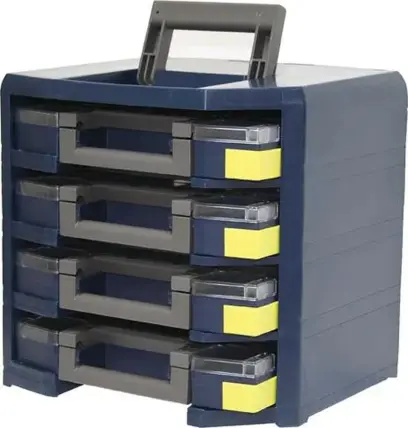 Ruční box HandyBoxxser polypropylen, 4 sortimentové kufříky, modré RAACO